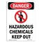 Signmission Safety Sign, OSHA Danger, 10" Height, Hazardous Chemicals Keep Out, Portrait OS-DS-D-710-V-1311 - alternate 1